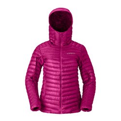 Norrona Trollveggen Superlight Down800 Hooded Jacket Women's in Festival Fuchsia